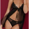 Babydoll Antigel Nuit Des Etoiles (Noir Or) -mesdessous babydoll antigel nuit des etoiles noir or