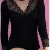 Body Manches Longues Antigel Sexy Bohème (Noir) 2 Body Manches Longues Antigel Sexy Bohème (Noir) -mesdessous body manches longues antigel sexy boheme noir