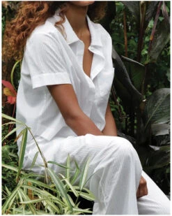 Chemise Courte 100% Coton Antigel Chic Et Relax (Blanc) -mesdessous chemise courte 100 coton antigel chic et relax blanc 2