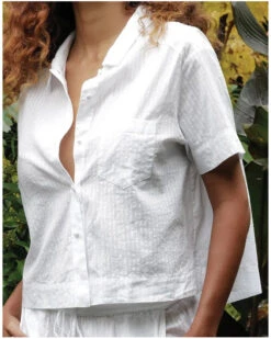 Chemise Courte 100% Coton Antigel Chic Et Relax (Blanc)