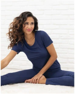 Legging Antigel En Mode Yoga (Bleu Yoga) -mesdessous legging antigel en mode yoga bleu yoga 5