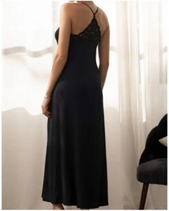 Nuisette Longue Antigel Stricto Sensuelle (Noir) 9 Nuisette Longue Antigel Stricto Sensuelle (Noir) -mesdessous nuisette longue antigel stricto sensuelle noir 2