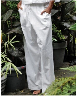 Pantalon 100% Coton Antigel Chic Et Relax (Blanc)