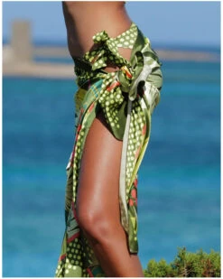Paréo Long Antigel La Vénus Nature (Vert Tropic) -mesdessous pareo long antigel la venus nature vert tropic 2