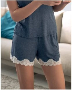 Short Mi-long Antigel Simply Perfect (Bleu Chiné Nacre) 10 Short Mi-long Antigel Simply Perfect (Bleu Chiné Nacre) -mesdessous short mi long antigel simply perfect bleu chine nacre 2