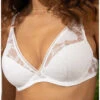 Soutien-gorge Plunge Demi Mousse Antigel Dentelle Rebelle (Blanc) -mesdessous soutien gorge plunge demi mousse antigel dentelle rebelle blanc