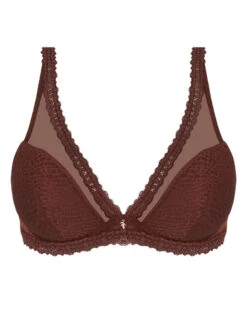 Soutien-gorge Plunge Demi Mousse Antigel Exquise En Dentelle (Cappuccino)