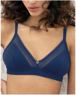 Soutien-gorge Sans Armature Triangle Antigel En Mode Yoga (Bleu Yoga)