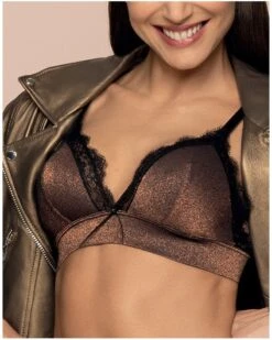 Soutien-gorge Triangle Sans Armature Antigel Disco Dentelle (Cuivre Disco) -mesdessous soutien gorge triangle sans armature antigel disco dentelle cuivre disco 3