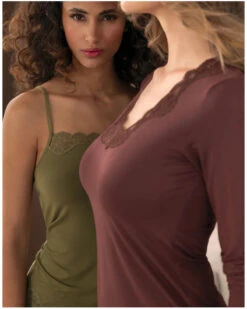 T-shirt Manches Longues Col En V Antigel Simply Perfect (Cappuccino) -mesdessous t shirt manches longues col en v antigel simply perfect cappuccino 3