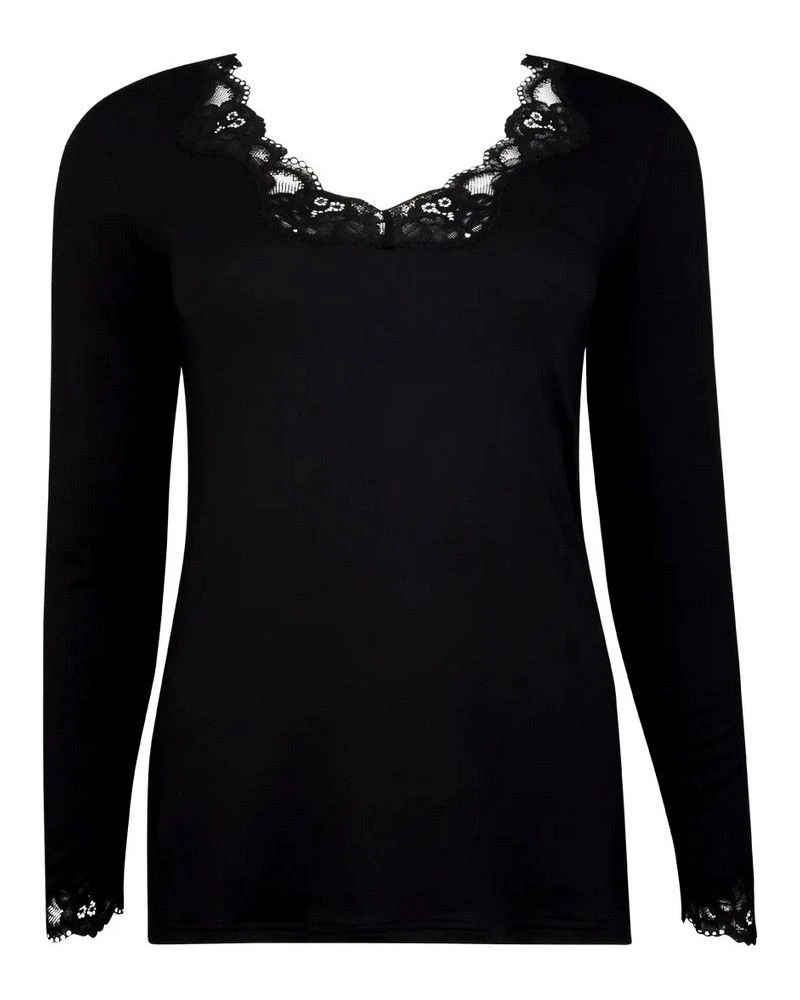 T-shirt Manches Longues Col En V Antigel Simply Perfect (Noir) 4 T-shirt Manches Longues Col En V Antigel Simply Perfect (Noir) – Image 2