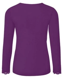 T-shirt Manches Longues Col En V Antigel Simply Perfect (Prune Magic) -mesdessous t shirt manches longues col en v antigel simply perfect prune magic 2