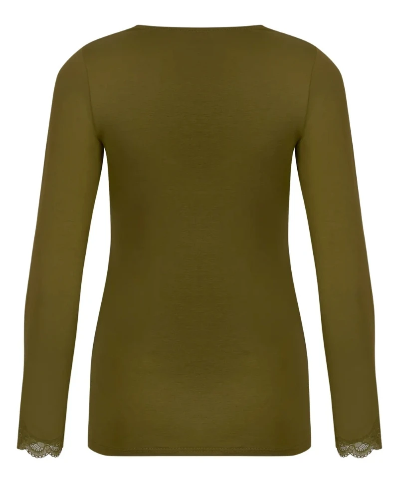 T-shirt Manches Longues Col En V Antigel Simply Perfect (Vert Mousse) 5 T-shirt Manches Longues Col En V Antigel Simply Perfect (Vert Mousse) – Image 3