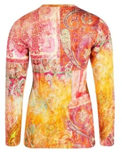 Tee-shirt Manches Longues Antigel Cachemire En Fête (Orange Multico) 8 Tee-shirt Manches Longues Antigel Cachemire En Fête (Orange Multico) -mesdessous tee shirt manches longues antigel cachemire en fete orange multico 2