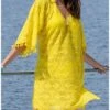 Tunique De Plage Antigel La Muse Dentelle (Jaune) -mesdessous tunique de plage antigel la muse dentelle jaune